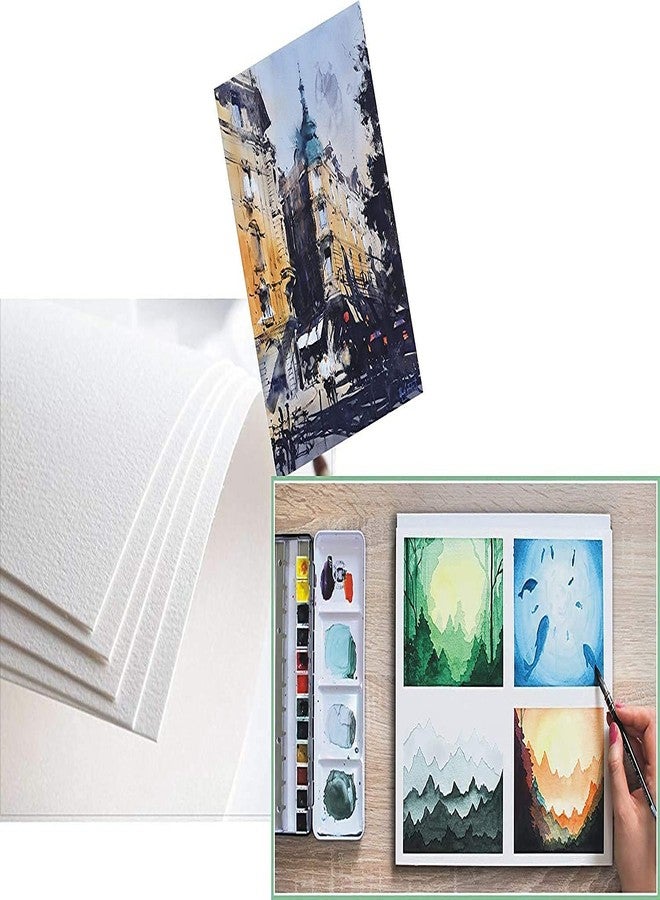 LRS Cold Pressed Water Color Sheets Artist Grade - 25% Cotton - 300GSM Heavy Sheet for Water Coloring, Acrylic Painting, Oil Painting - (A5 Size- Pack of 20) - Image 2